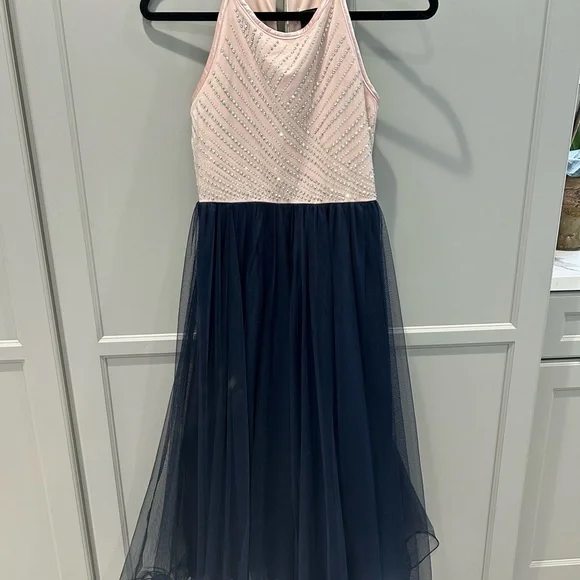Xtraordinary Pink and Blue Halter dress size 12 girls